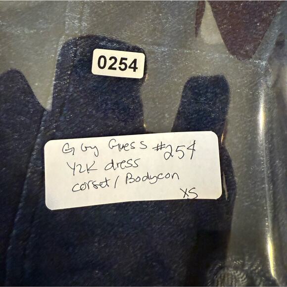 VTG Y2K G by GUESS Corset Bodycon Blue Cotton Denim Mini Dress/ 90s EUC Sz XS S - Picture 6 of 6